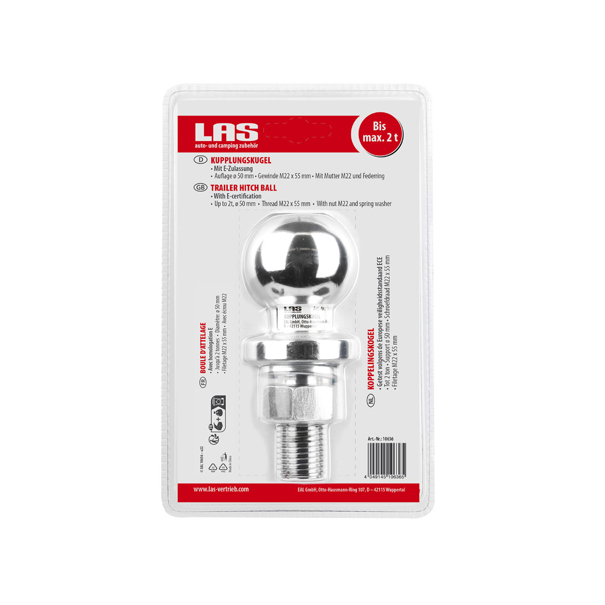 LAS 10636 Kupplungskugel bis 2t Bild 2