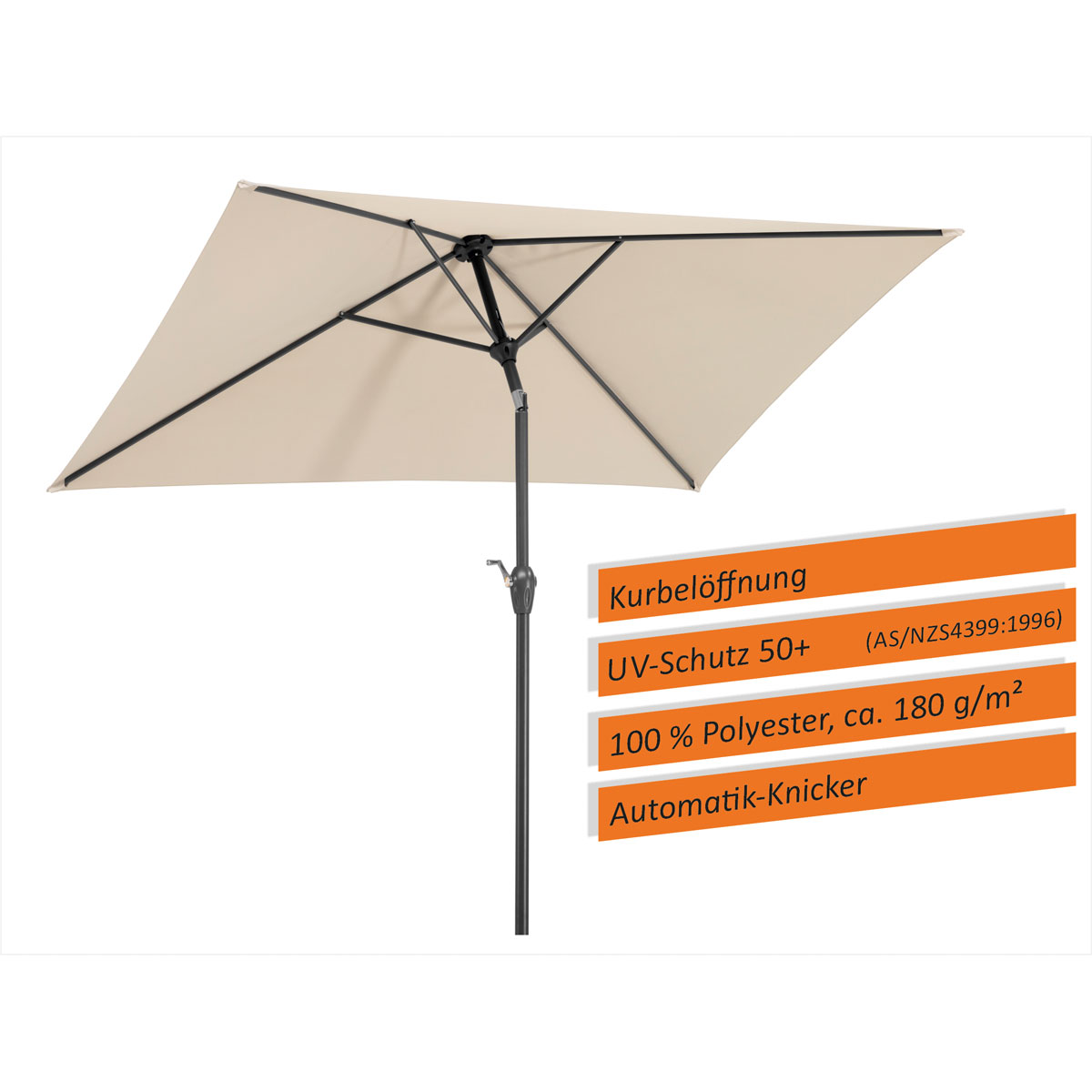 Schneider Schirme Sonnneschirm Bilbao 210 x 130 cm natur Bild 9