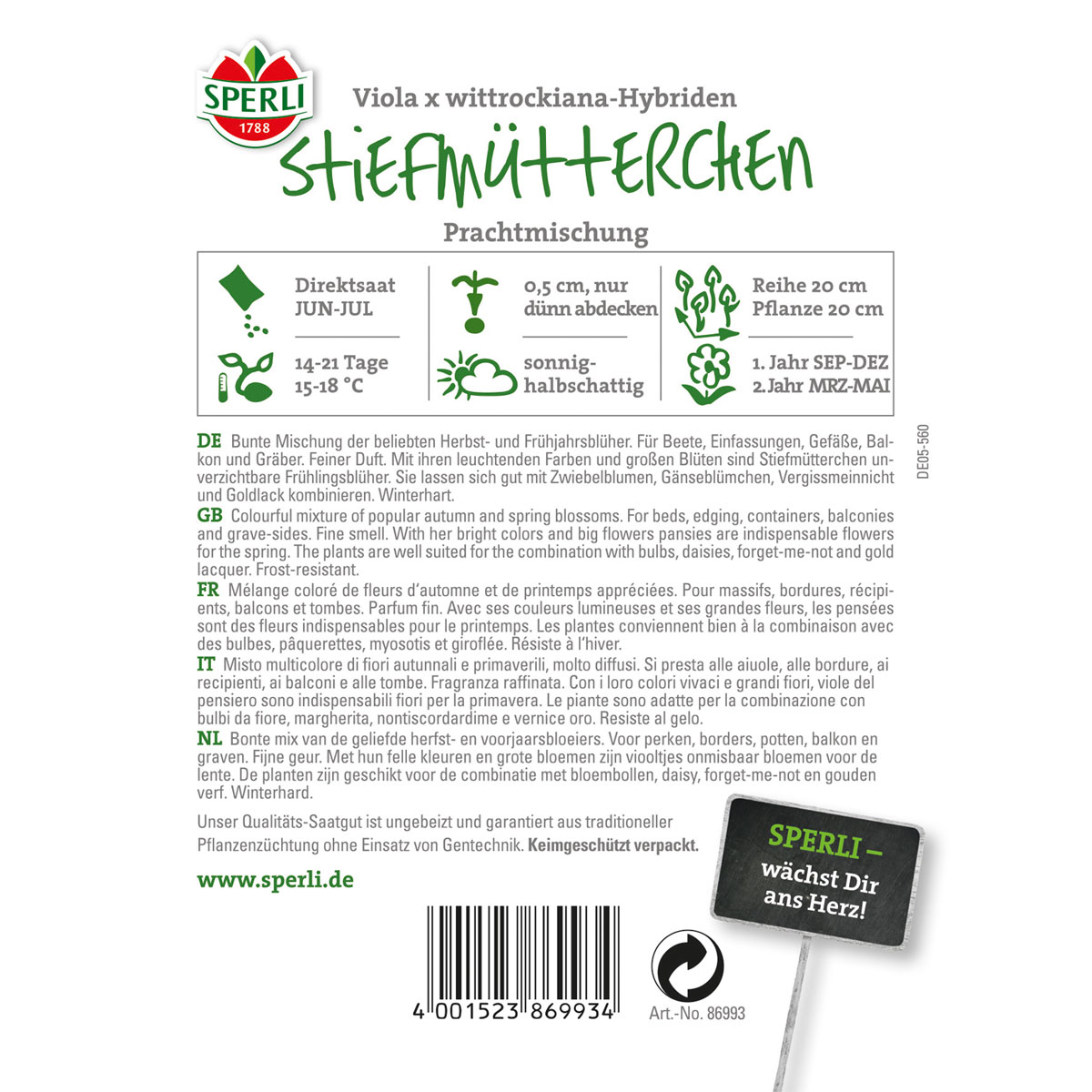 Sperli Stiefmütterchen Prachtmischung Bild 2