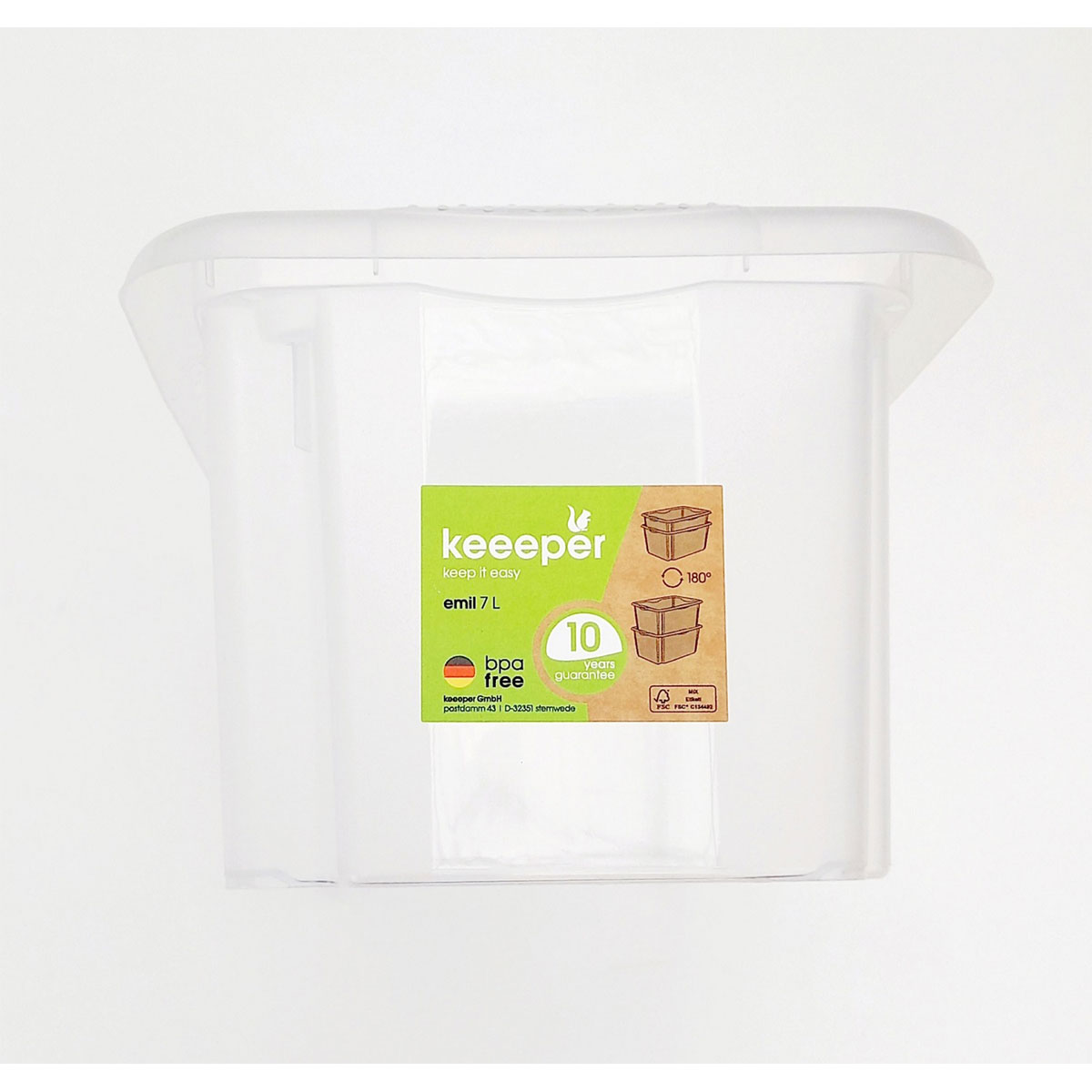 keeeper Aufbewahrungsbox Emil 35 x 15 x 20,5 cm 7 L transparent Bild 1