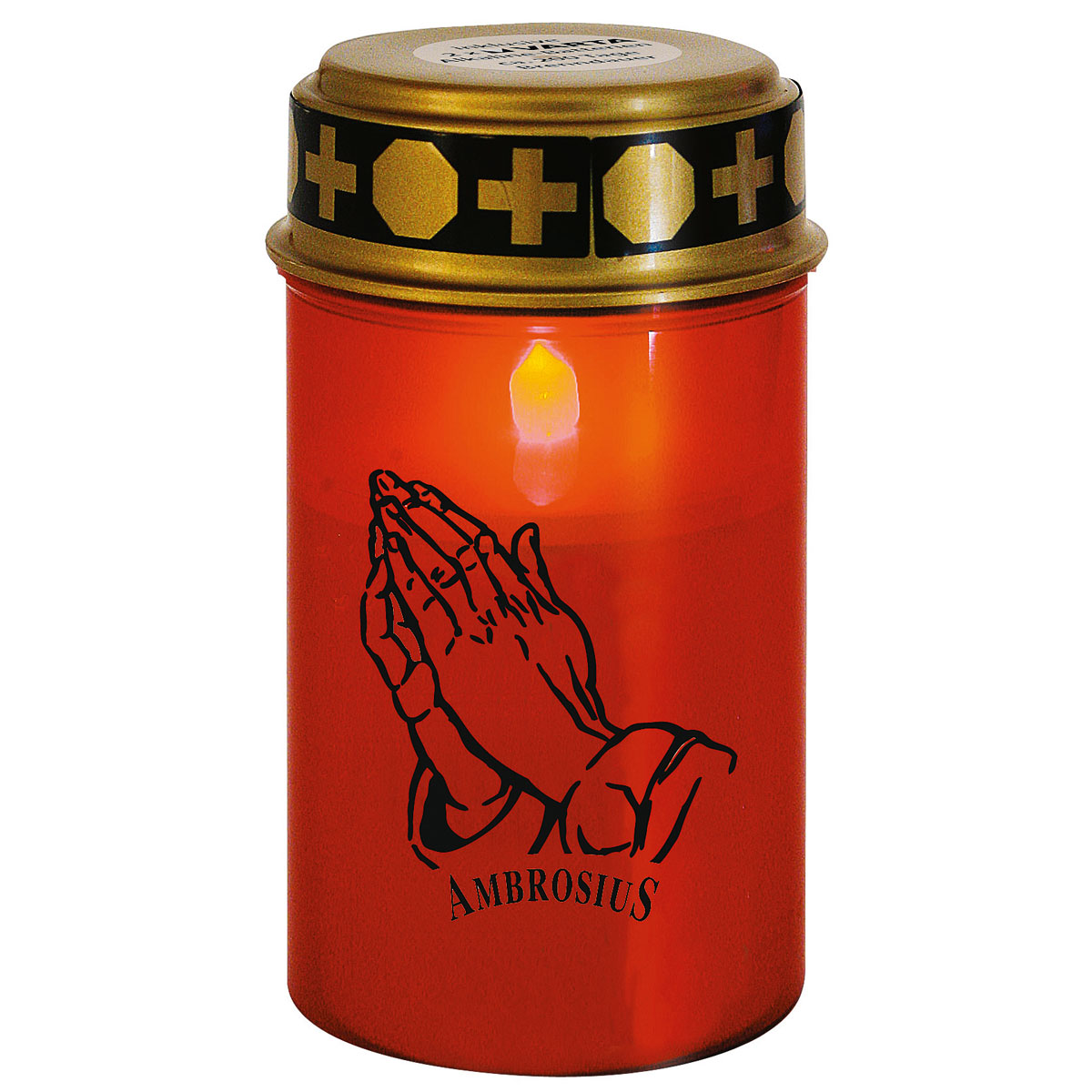 Grablicht Ambrosius mit Batterien rot
