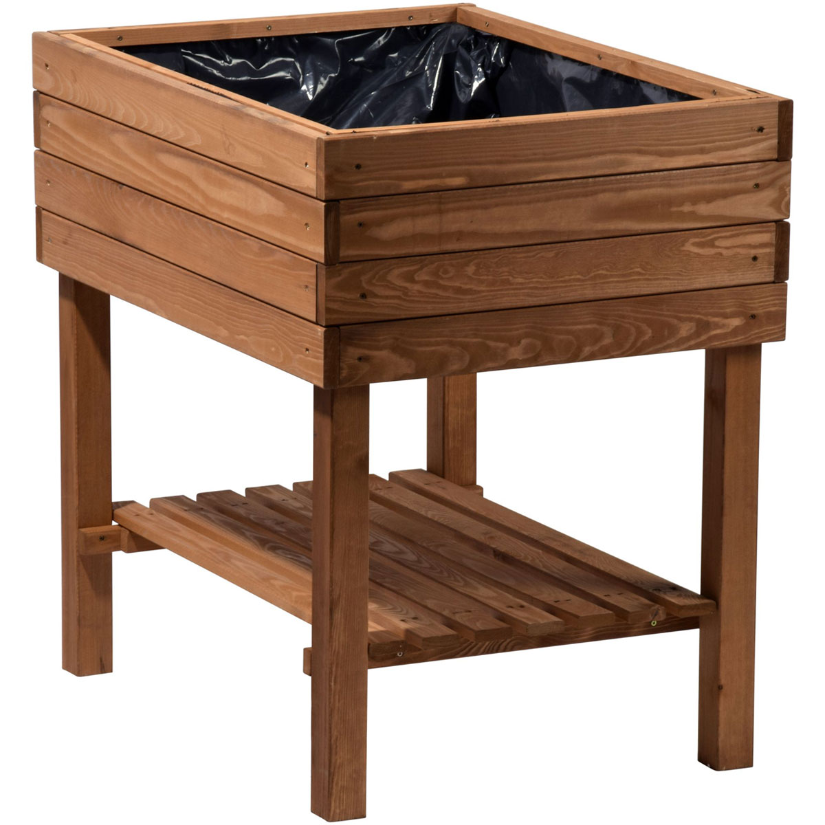 dobar Breites Hochbeet 80 x 80 x 58 cm braun Bild 5