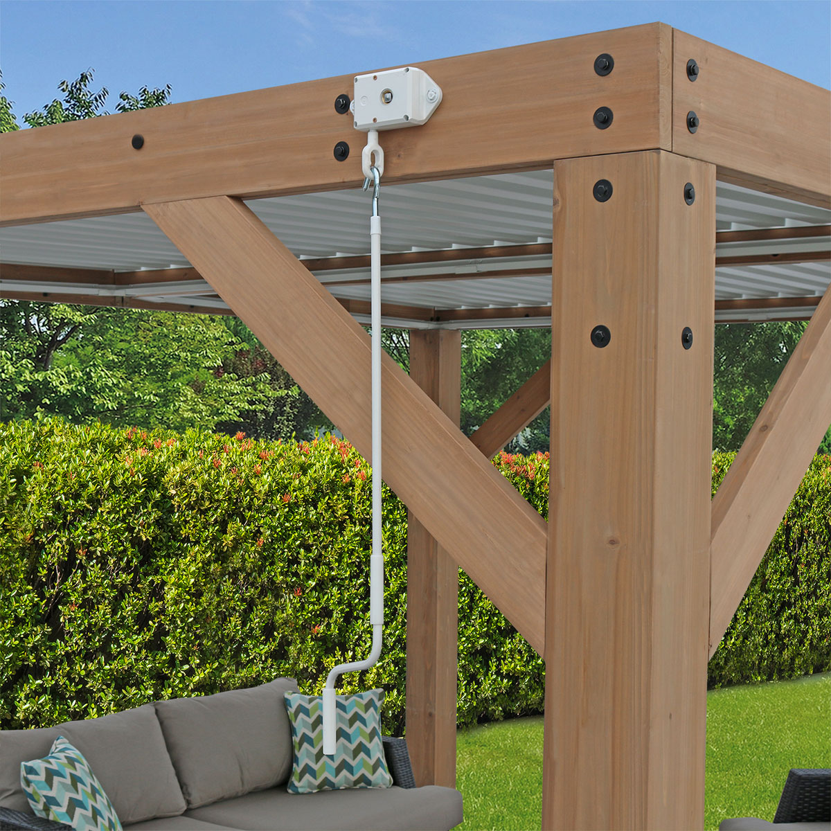 Westmann Pavillon Karl inkl. Lamellendach 396x335x251cm Natur Weiß Bild 7