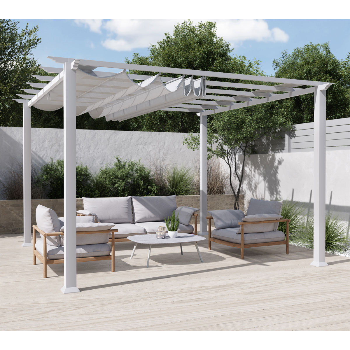 Paragon Outdoor Outdoor Pergola Florida 1111 350x350x235cm Weiß Bild 3