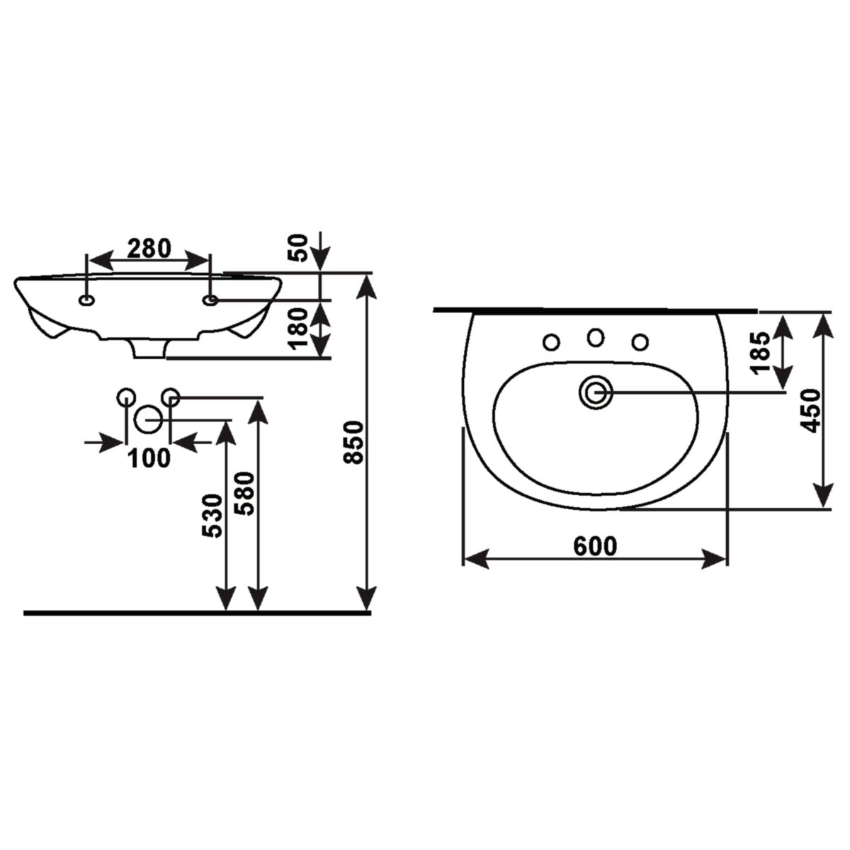 Waschtisch Combi-Set weiß inkl Einhebelmischer Bild 2