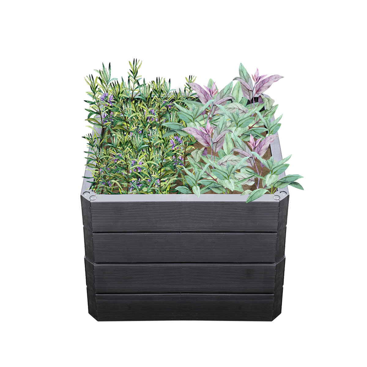 Garantia Hochbeet ERGO QUADRO S 50 Wood inkl FLORA Bild 1