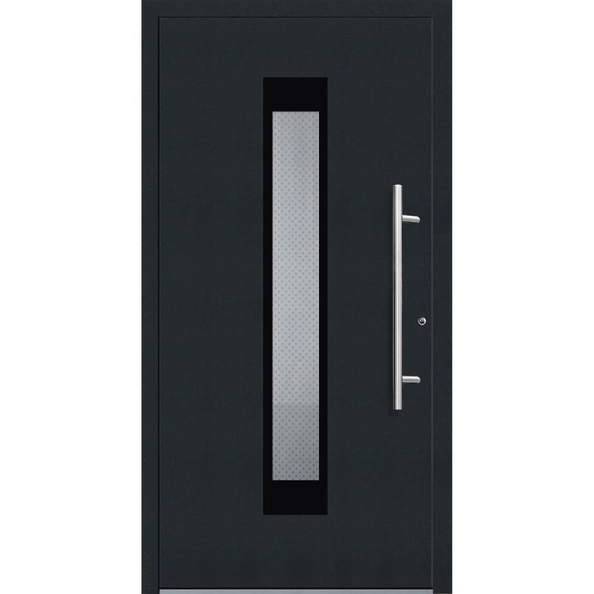 Aluminium Sicherheits-Haustür Salerno Exklusiv 75 mm anthrazit 110 x 210 cm Anschlag rechts inkl Griffset
