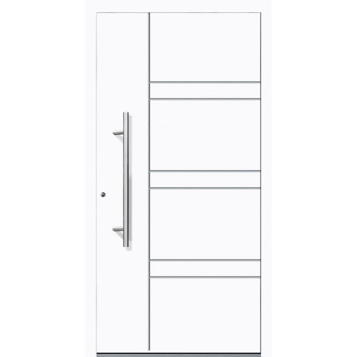 Aluminium Sicherheits-Haustür Cagliari Exklusiv 75 mm weiß 100 x 210 cm Anschlag rechts inkl Griffset