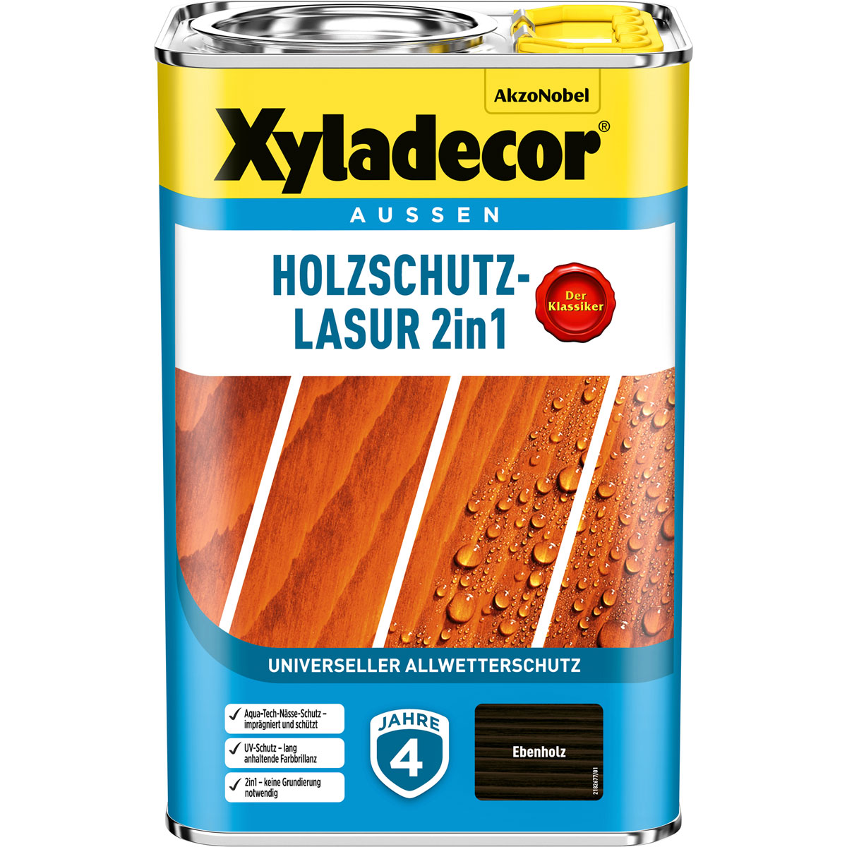 Xyladecor Holzschutz-Lasur 2in1 Ebenholz 4 L