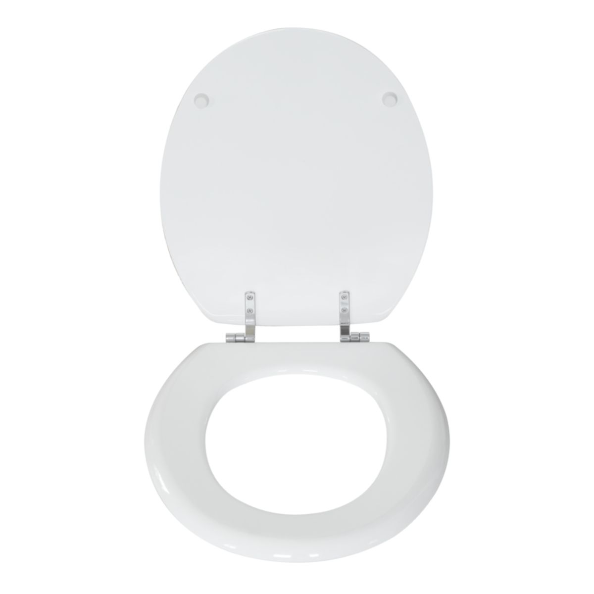 Valblue WC-Sitz Brenta weiss, MDF-Holzkern, Absenkautomatik, Metallsch. verchromt Bild 3