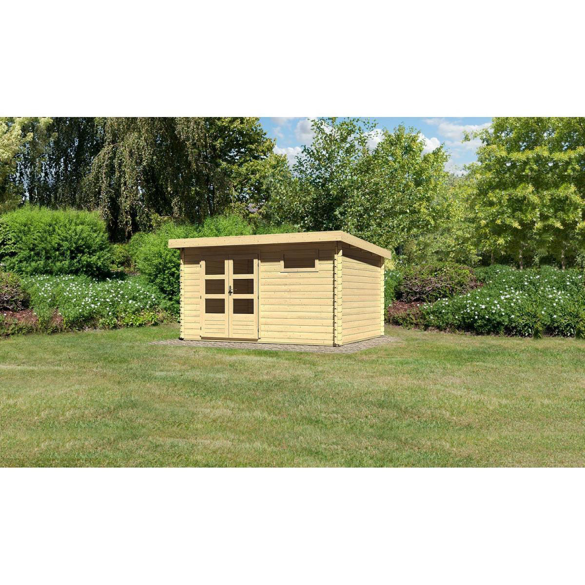 Karibu Gartenhaus Bastrup naturbelassen 297 x 222 x 297 cm Bild 1