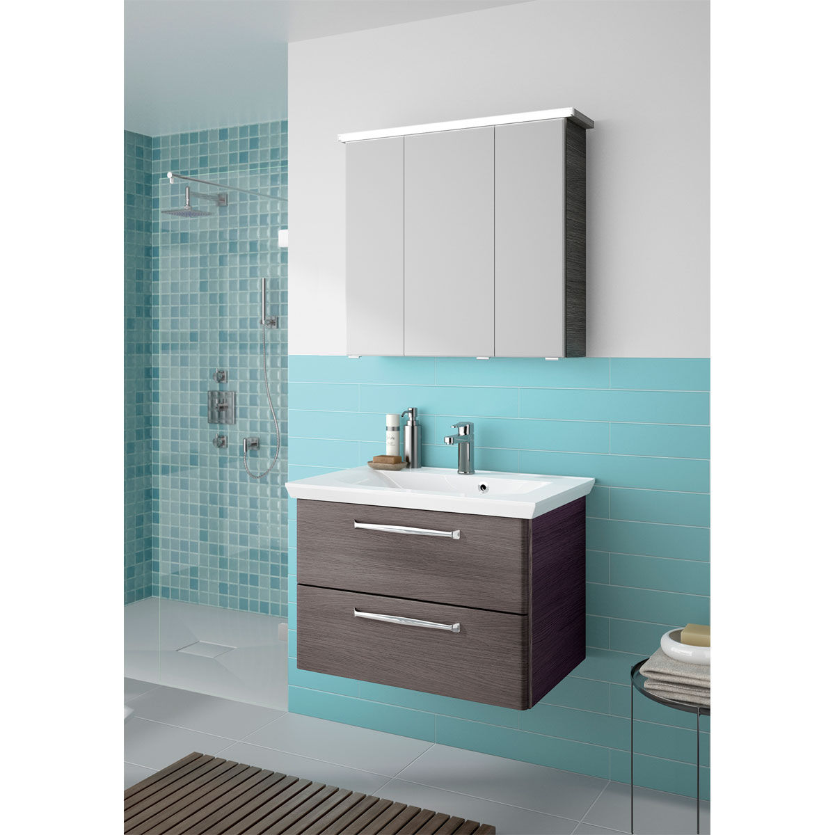 Pelipal LED-Spiegelschrank Trentino grau 75 x 72 x 20 cm Bild 2