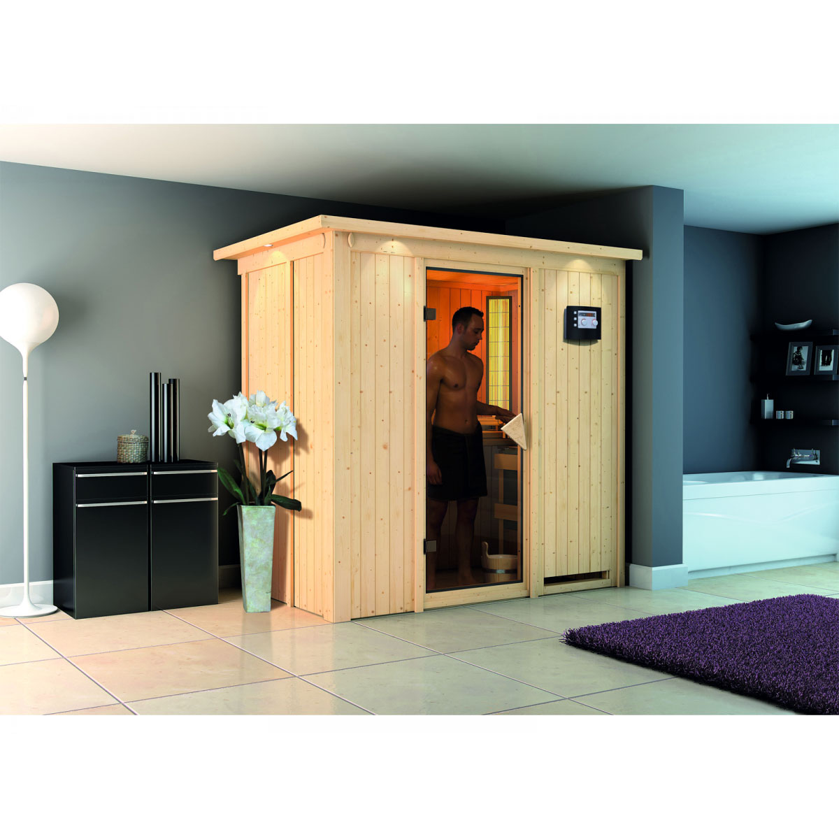 Karibu Systemsauna Variado 68 mm ohne Ofen