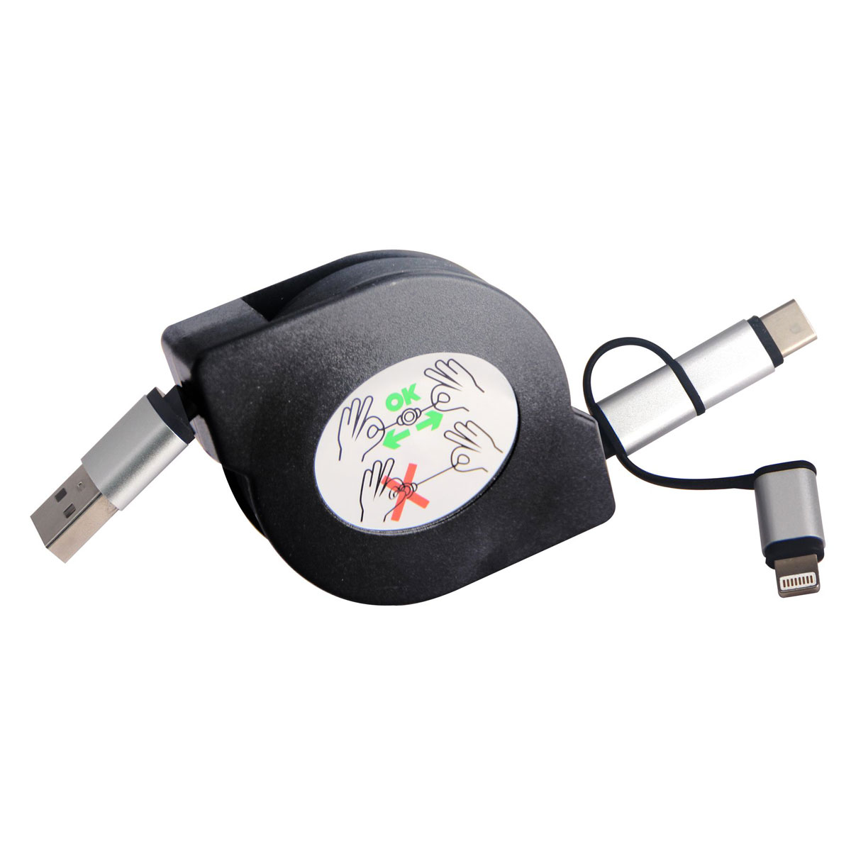 Micro-USB-Kabel 3in1 schwarz