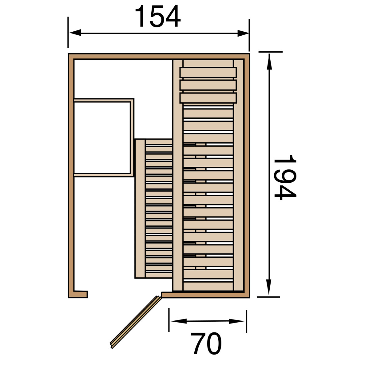 Weka Elementsauna „Kaarina 1“, 154x199x194 cm Bild 3