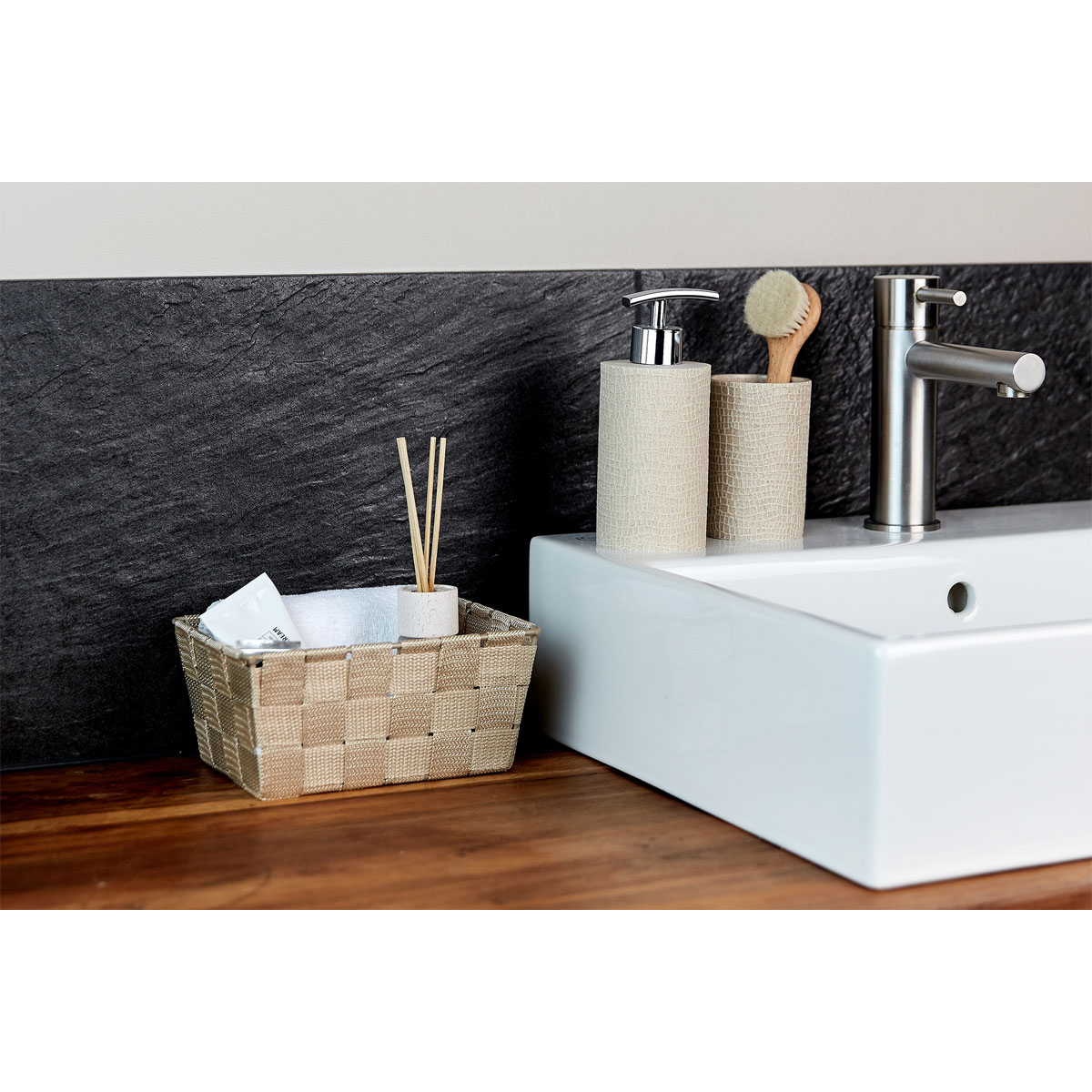 Wenko Aufbewahrungskorb Adria beige rechteckig Bild 2