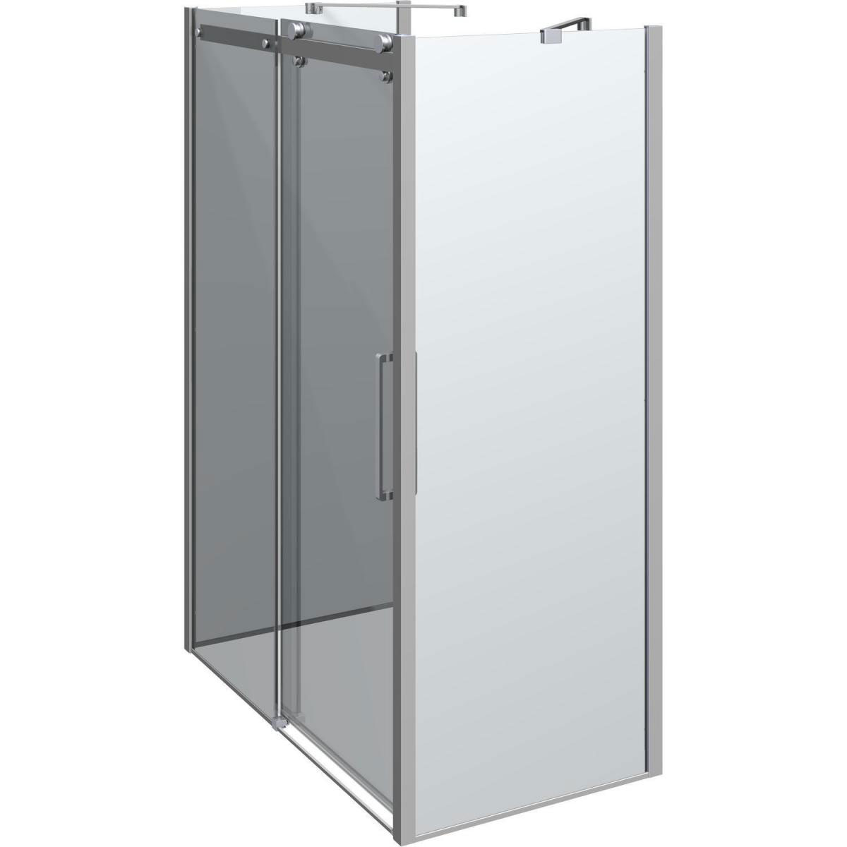 Scanbad Schiebetür mit 2 Panel Deluxe 140 x 80 cm Chrom/Klar