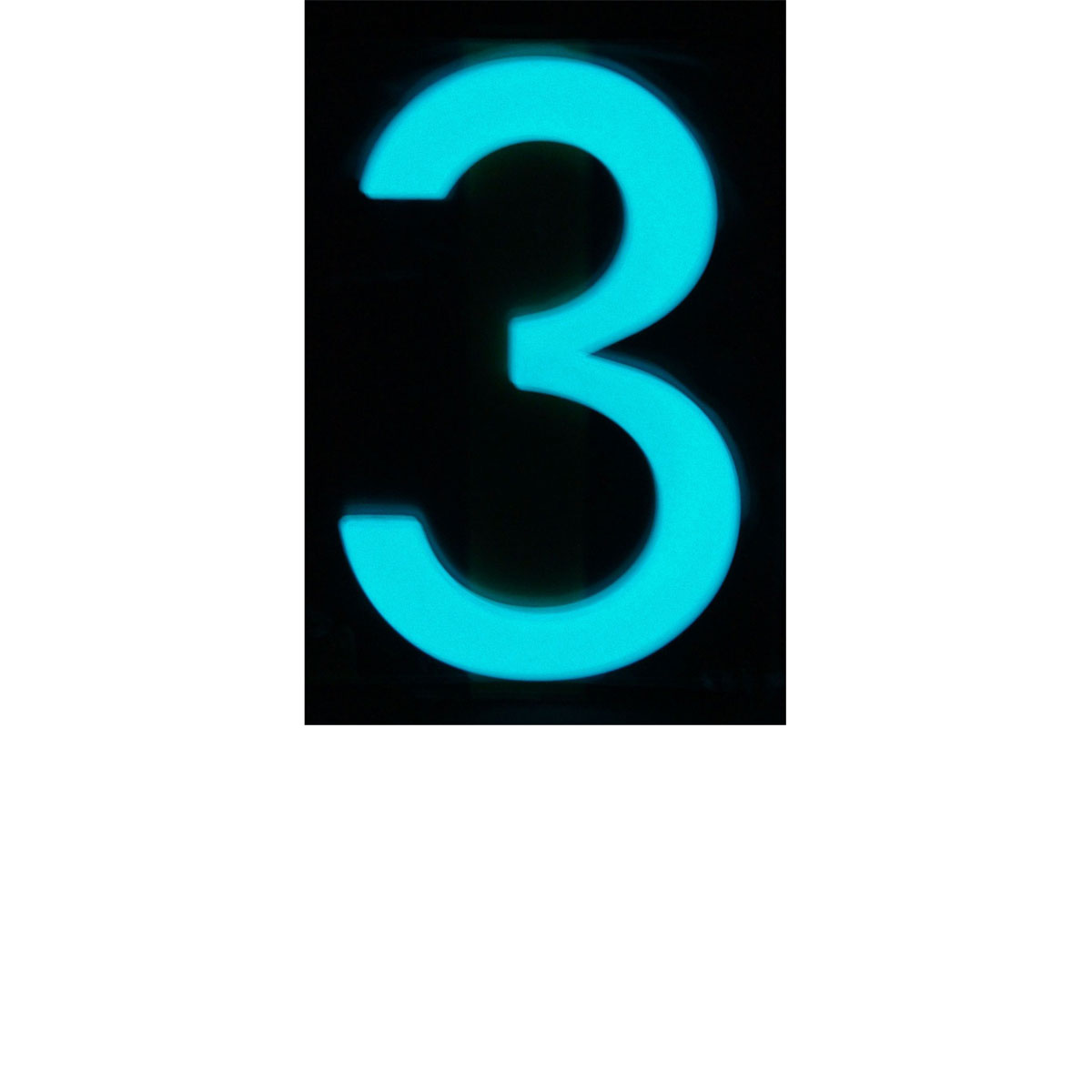 Alpertec Hausnummer 3 nachtleuchtend Edelstahl satiniert Bild 2