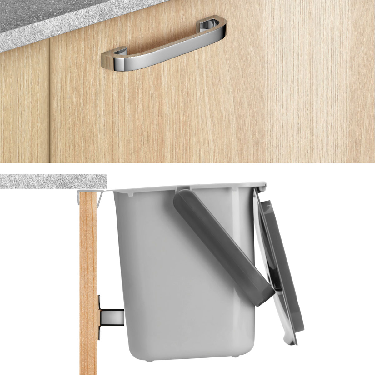 Metaltex Bio-Abfallsammler Bin Tex 19,3 x 24,6 x 19 cm grau Bild 6