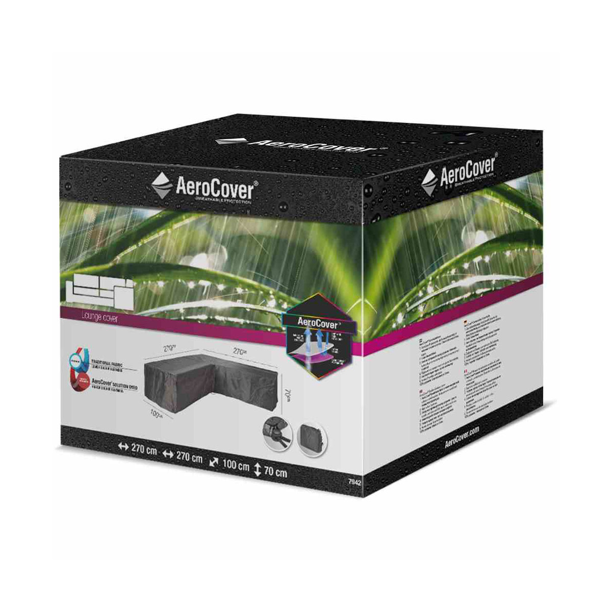 AeroCover Schutzhülle für L-förmige Lounge-Sets 270 x 270 x 100 x 70 cm anthrazit Bild 1