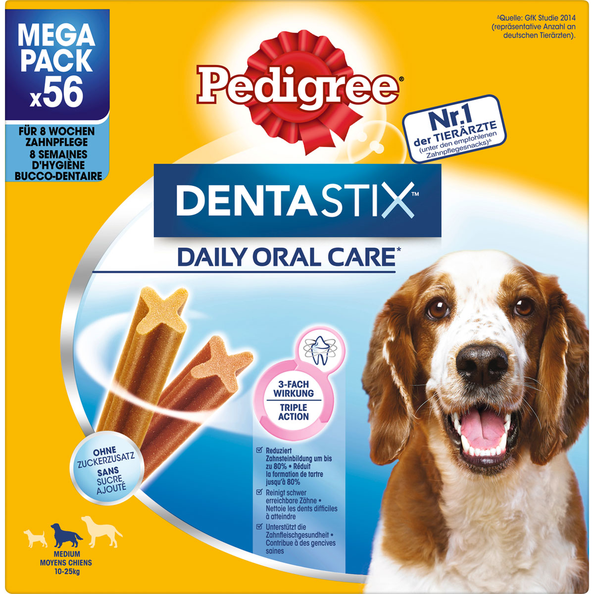 Pedigree Hundesnack DentaStix Medium Big Pack 56 Sticks