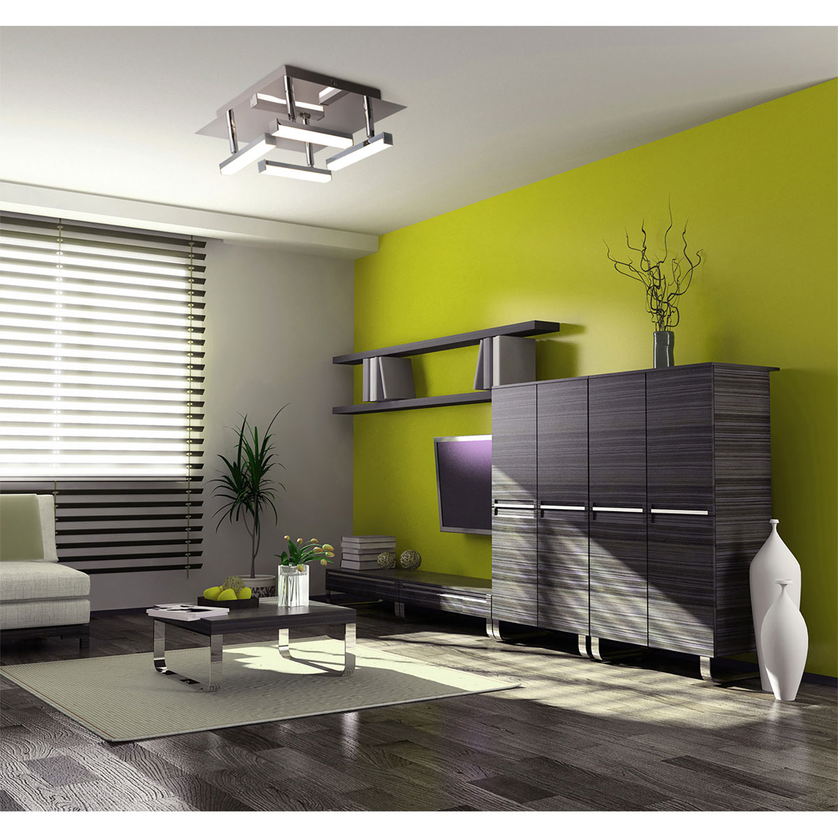 Naeve LED DL Turin Metall/KS chromeLxBxH: 25x25x11cm dimmbar Bild 5