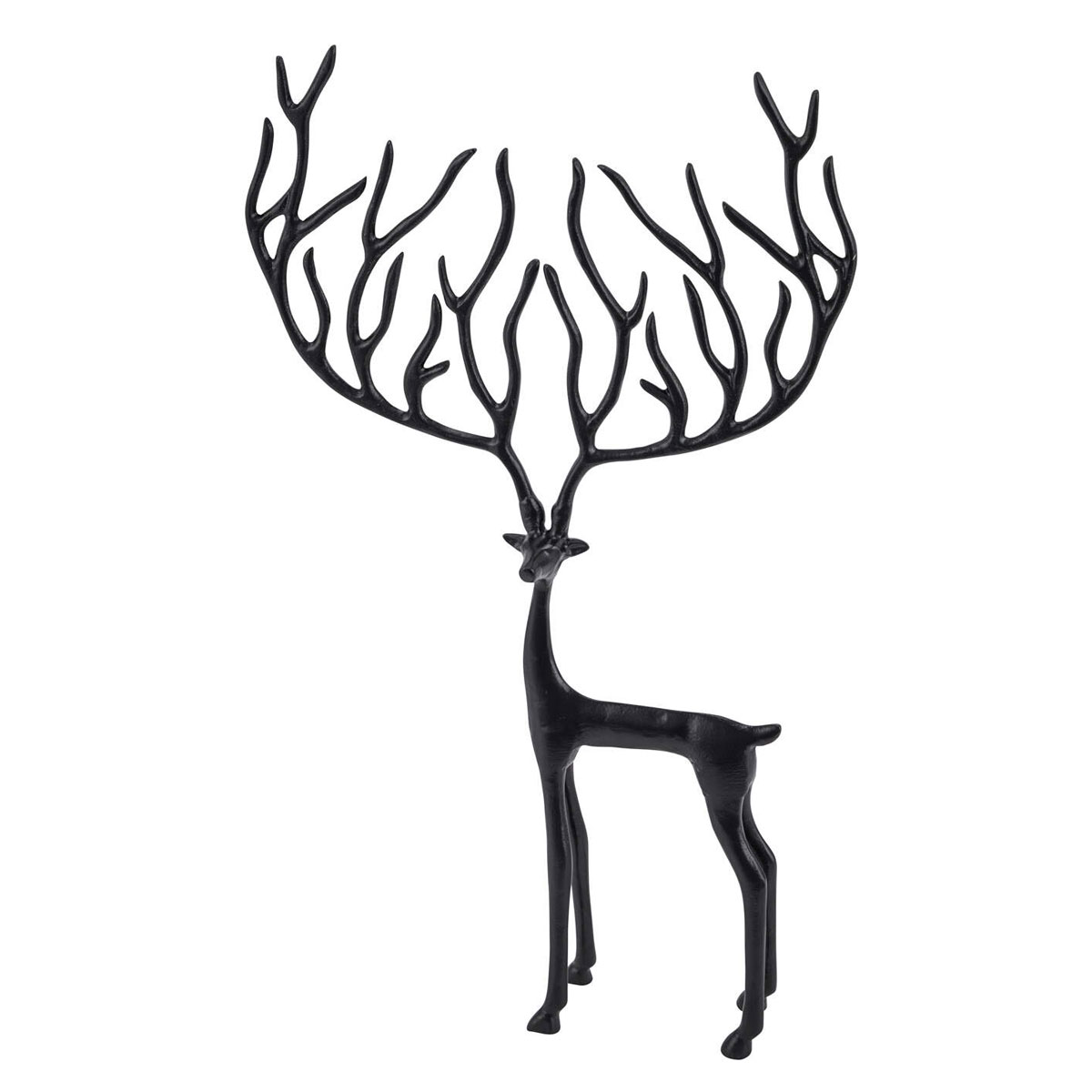 Aluhirsch 49cm schwarz matt 28,5x5x19cm gr. Geweih