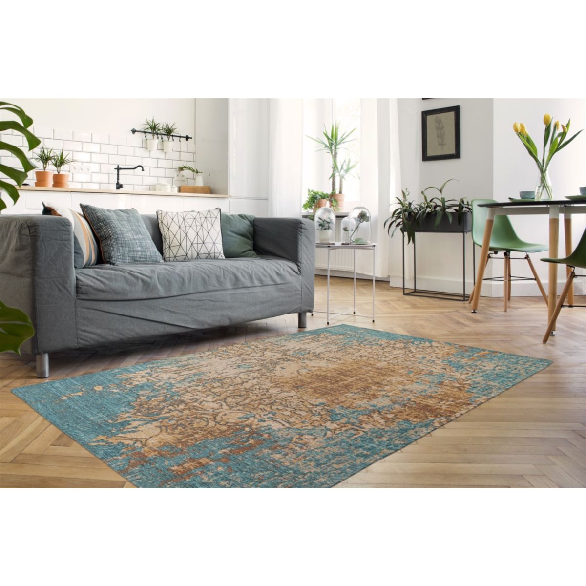 Primavera 725 Sand / Blau 80cm x 150cm Bild 2