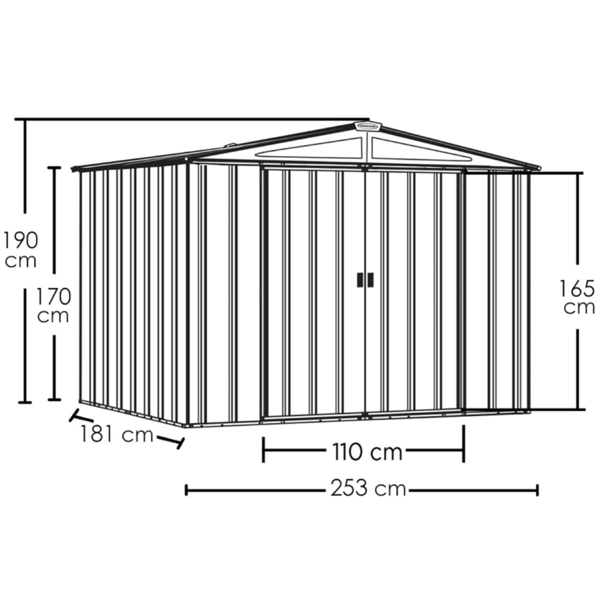 Gerätehaus Spacemaker 86 181x253x190 cm Bild 11