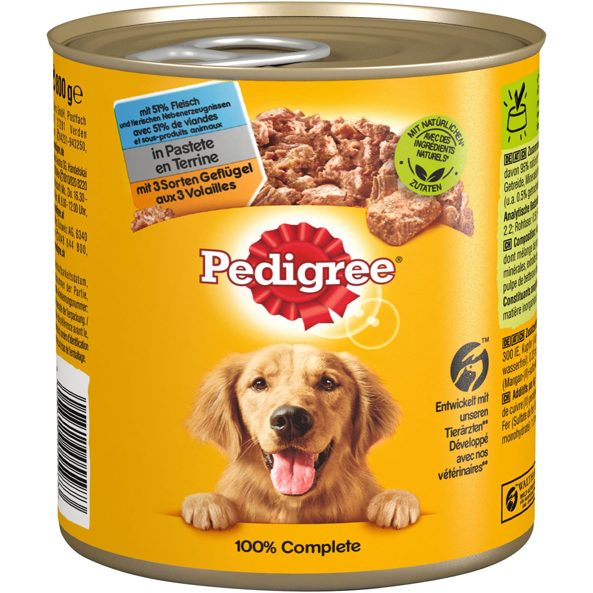 Pedigree  Dose Adult 3 Sorten Geflügel 800g
