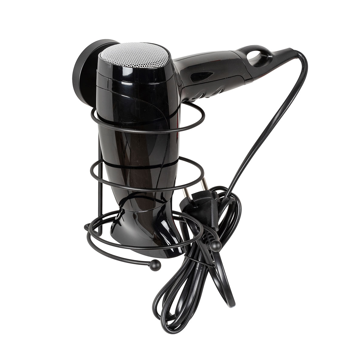 Wenko Haartrocknerhalter Milazzo Schwarz Befestigen ohne bohren Bild 1