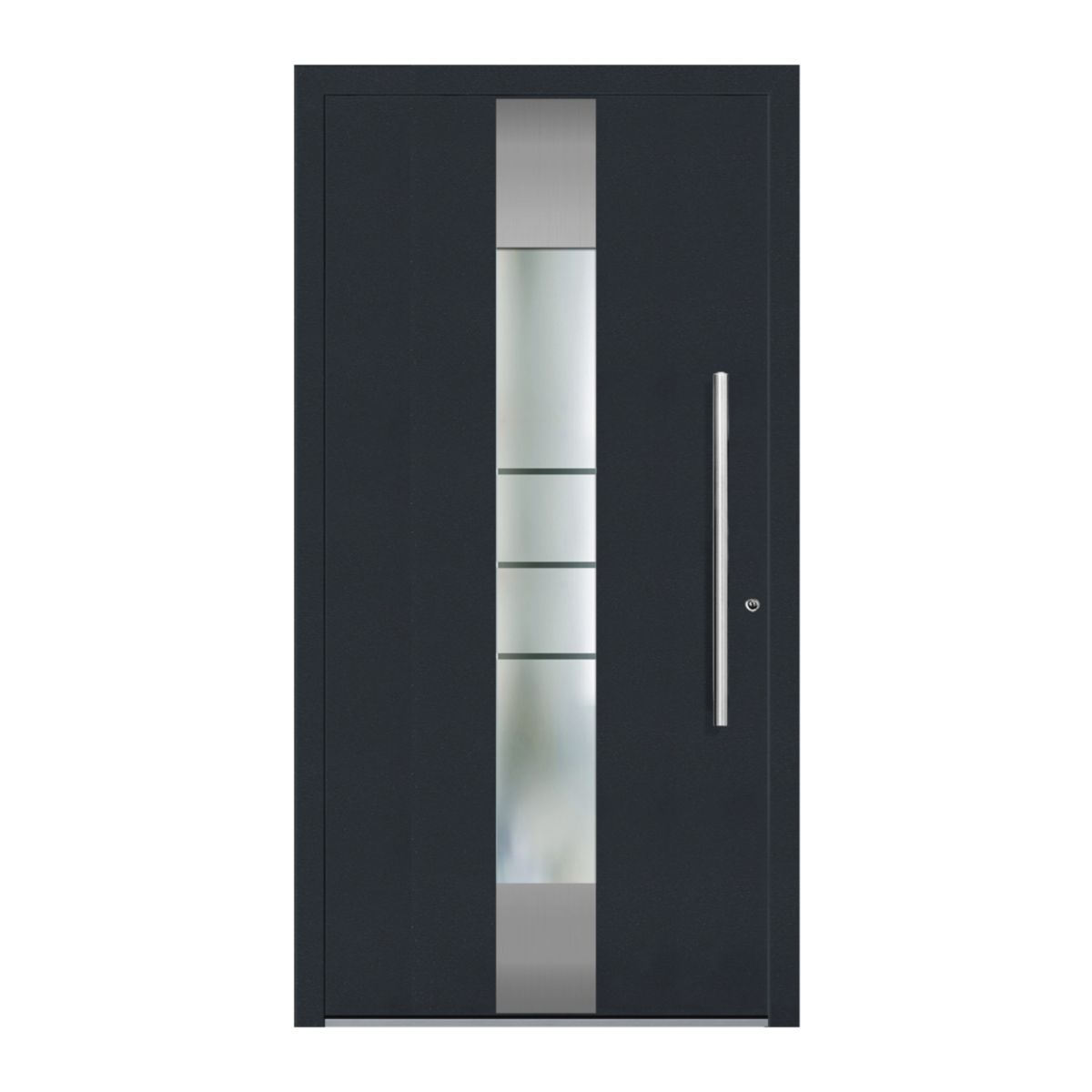 Schüco Aluminium Haustür 600 Catania Excellent 1100 x 2100 mm RAL9016/7016 DR