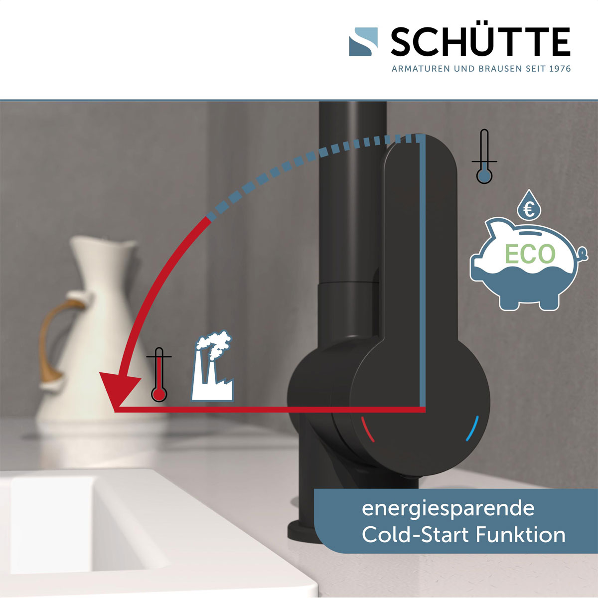 Schütte  Spültischarmatur „London“ schwarz mit Geschirrbrause Bild 6
