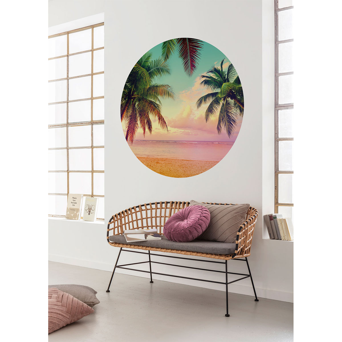 Komar  Selbstklebende Vlies Fototapete rund Getaway Durchmesser 125 cm