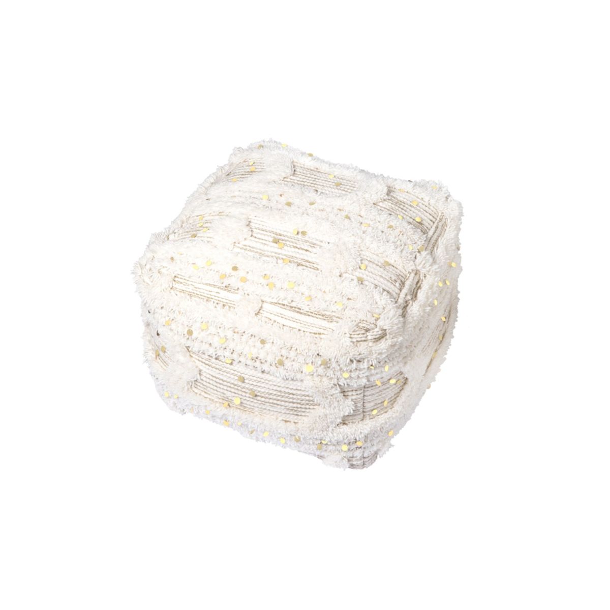 Pouf Hocker Bohist 425 creme khaki 50x50cm Bild 2