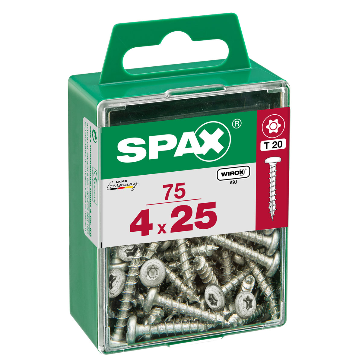 Spax Universalschraube WIROX Rundkopf 4 x 25 mm Torx 75 Stück