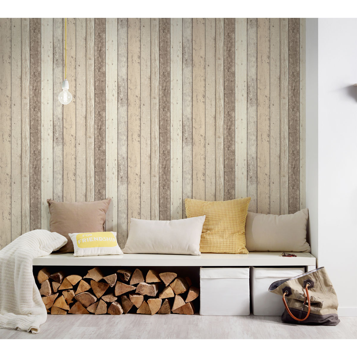 AS Creation  Vliestapete Elements Vintage Holzoptik beige 10,05m x 0,53m Bild 5