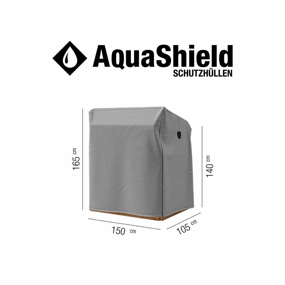 Siena Garden Schutzhülle AquaShield für Strandkorb 150 x 105 x 165/140 cm hellgrau Bild 2