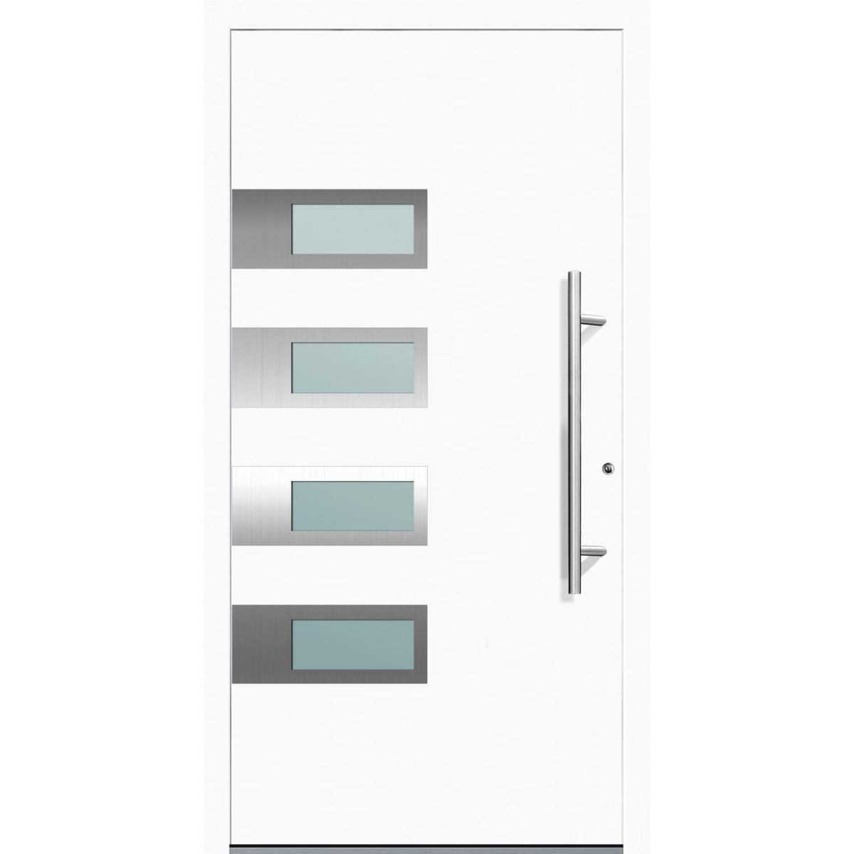 Aluminium Sicherheits-Haustür Neapel Exklusiv 75 mm weiß 110 x 210 cm Anschlag rechts inkl Griffset Bild 1