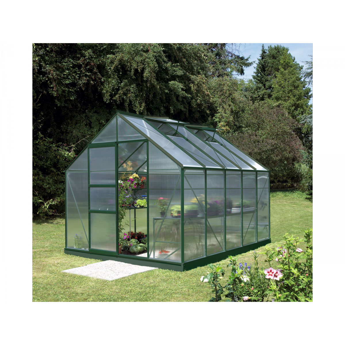 Vitavia Gewächshaus Merkur 8300 8,3m² 4 mm Hohlkammerplatte grün Bild 1