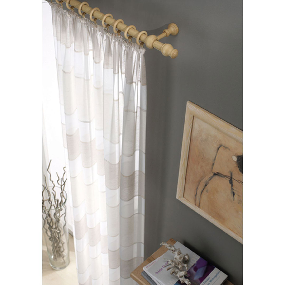 Gardinia Gardinenstange Lugano Classic Durchmesser 28 mm 250 cm Natur Bild 2