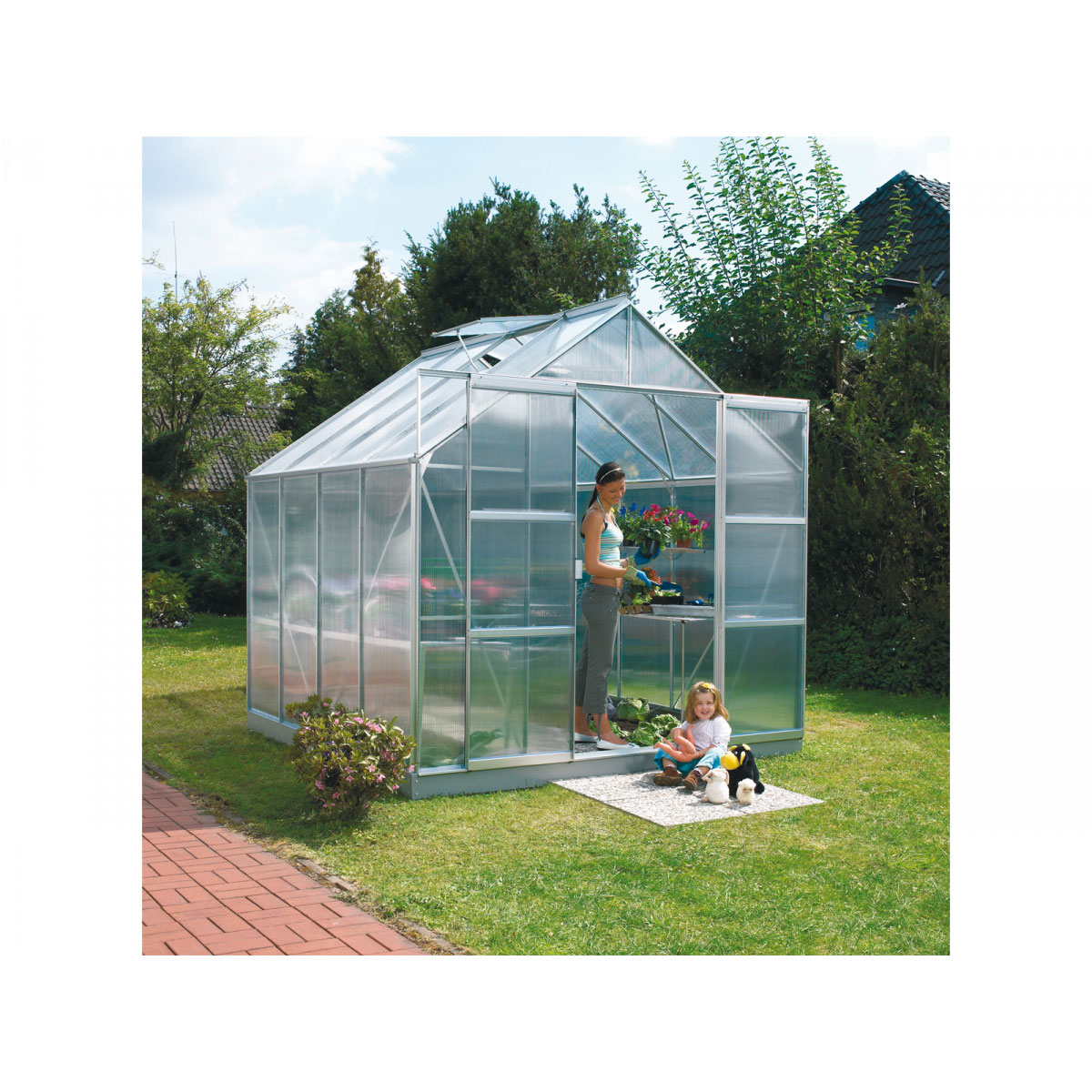 Vitavia Gewächshaus Mars 6700 6,7m² 4 mm Hohlkammerplatte silber Bild 1