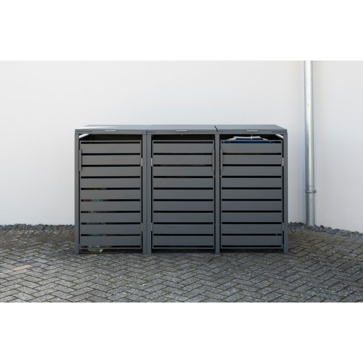 Westmann Mülltonnenbox Kubus 3x 240 L 80x200x116 cm Bild 3