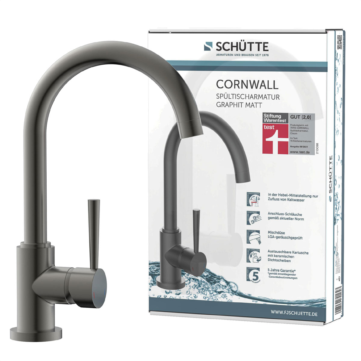 Schütte schwenkbare Küchenarmatur Cornwall graphit Bild 3