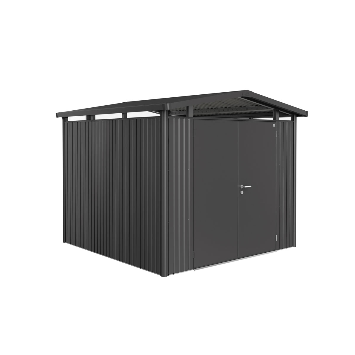 Biohort Gerätehaus Panorama Größe P4 dunkelgrau- metallic mit Doppeltür