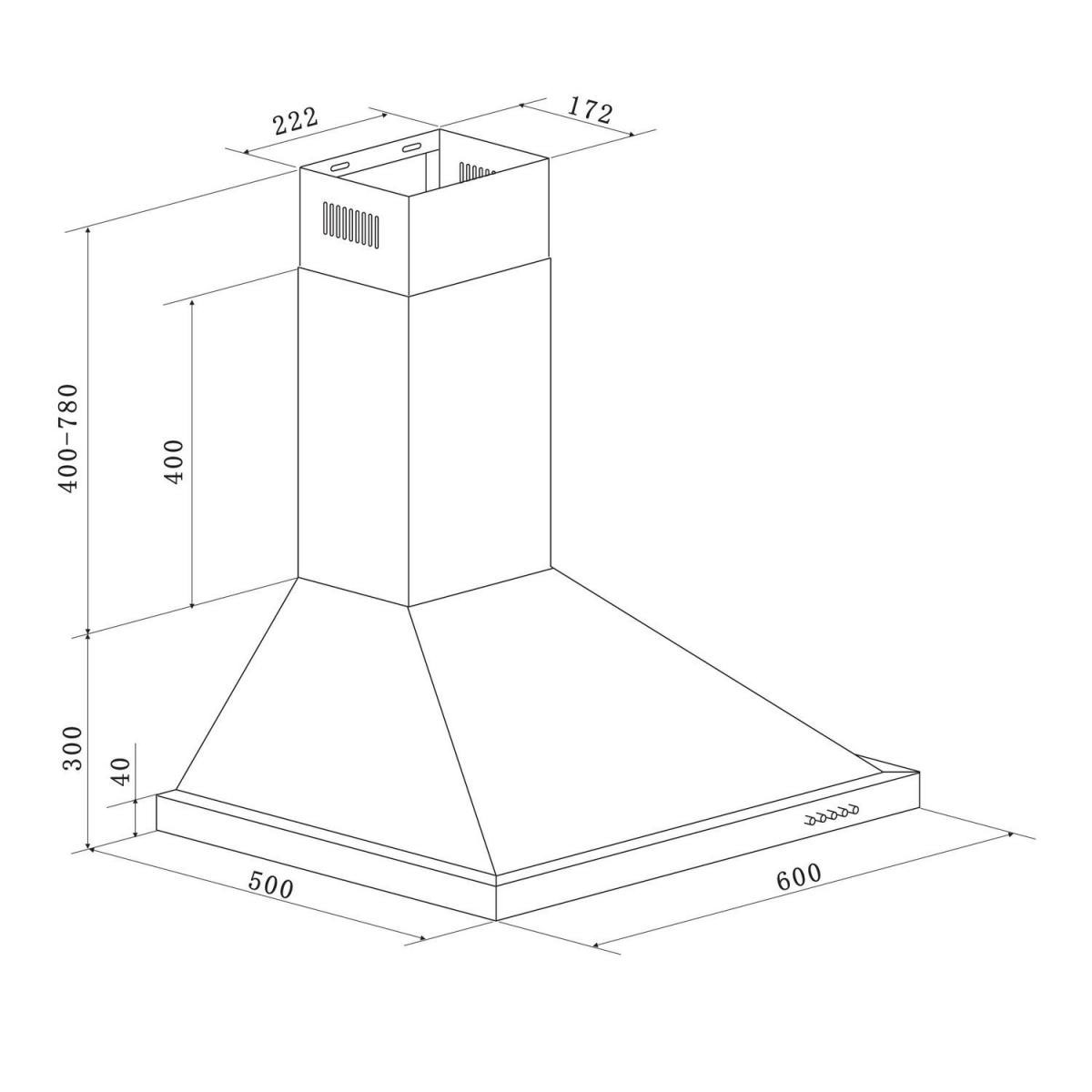 Respekta Kaminhaube Dalia CH22078IXB 60 cm Edelstahl Bild 2