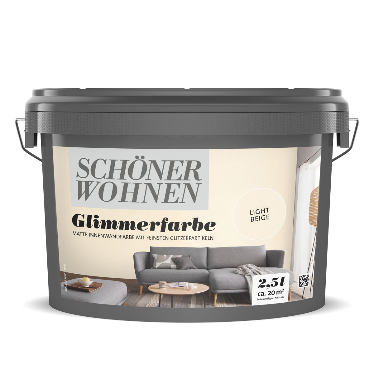 Schöner Wohnen Farbe  Wandfarbe Glimmerfarbe light beige 2,5 Liter