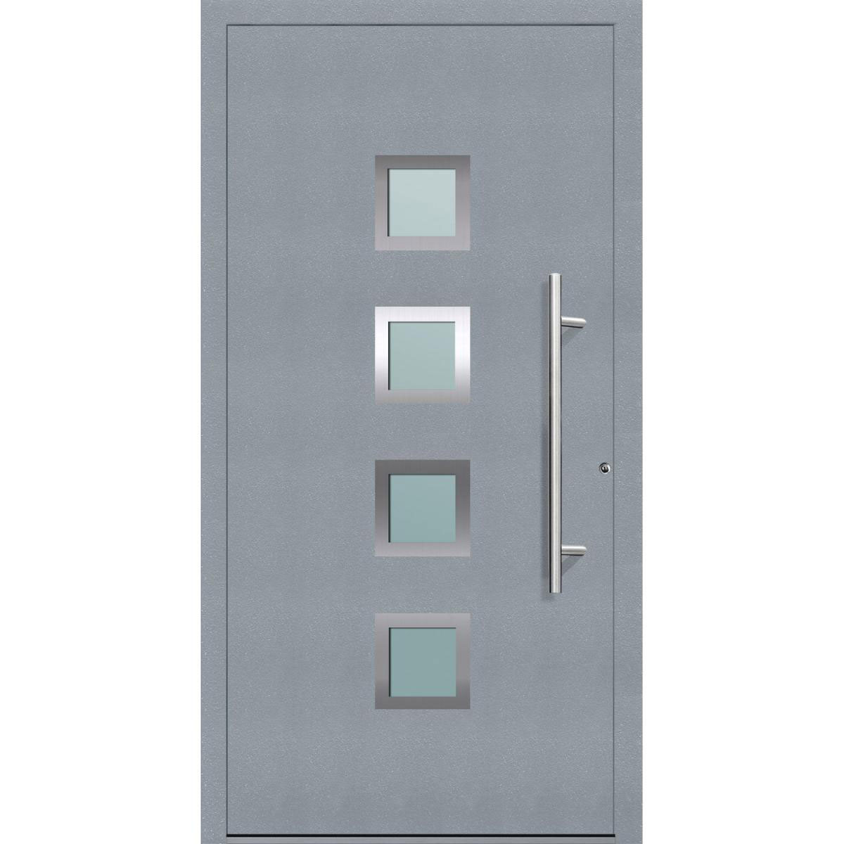 Aluminium Sicherheits-Haustür Mailand Exklusiv 75 mm grau 100 x 210 cm Anschlag rechts inkl Griffset Bild 1
