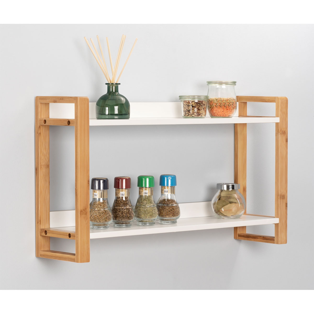 Wenko  Wandregal Finja Wohnregal Badregal aus Bambus/MDF Bild 5