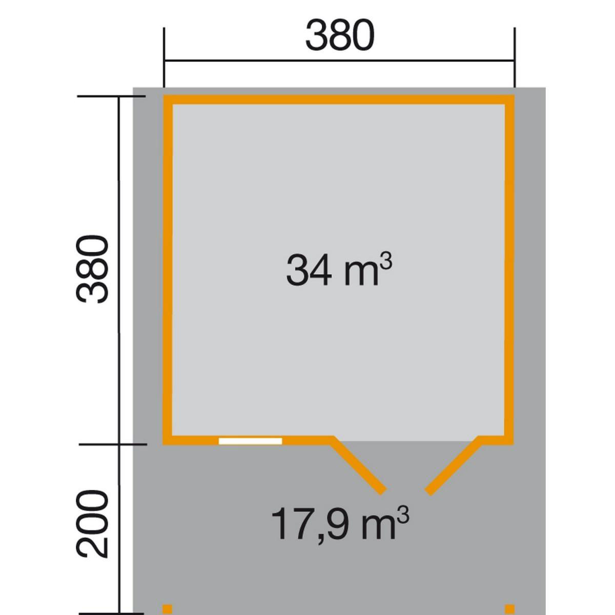 Weka Gartenhaus 111 A Größe 1/2/3 mit Vordach 460 x 590 x 262 cm Bild 2